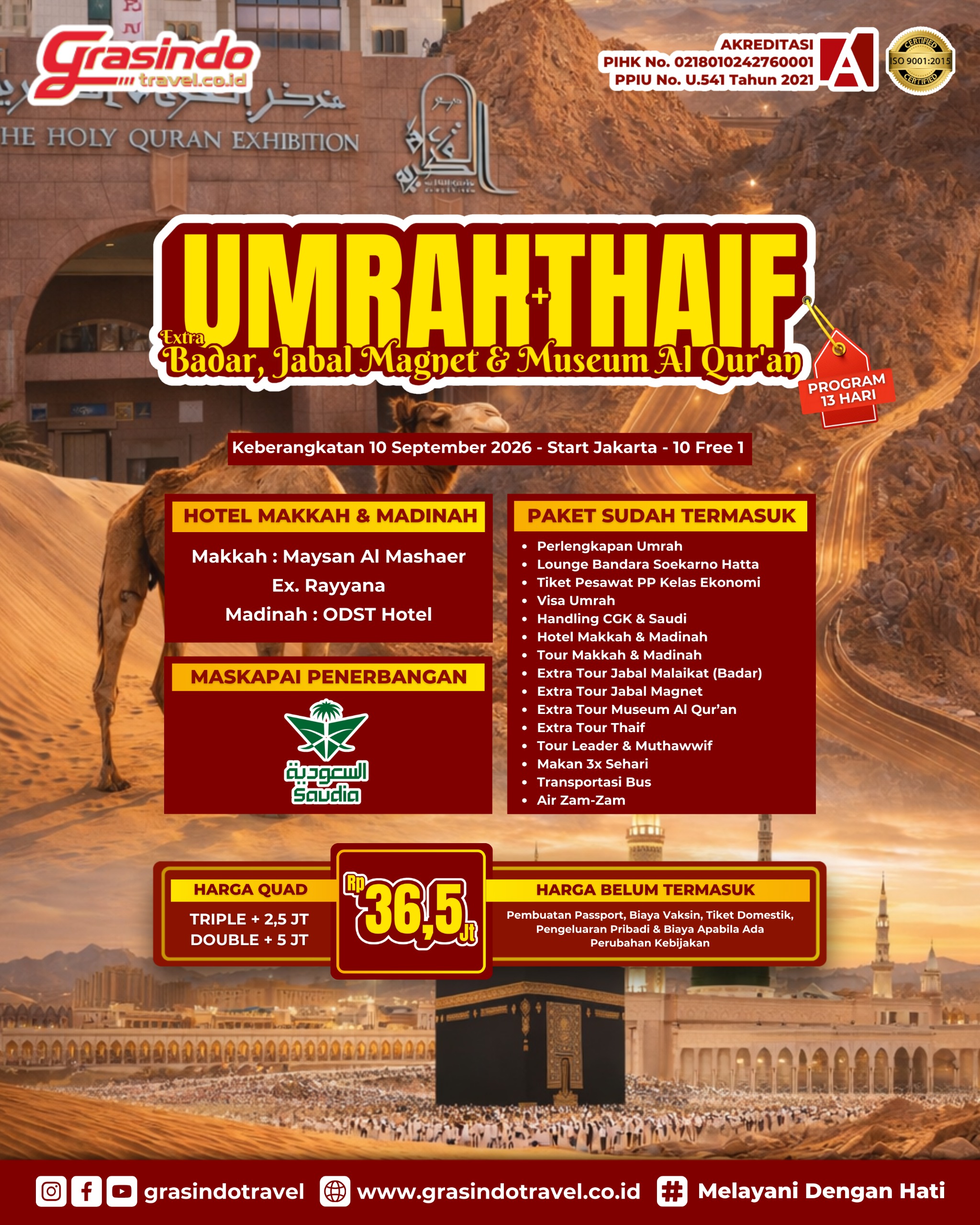 Umrah Extra Thaif, Badar, Jabal Magnet dan Museum Al-Qur'an